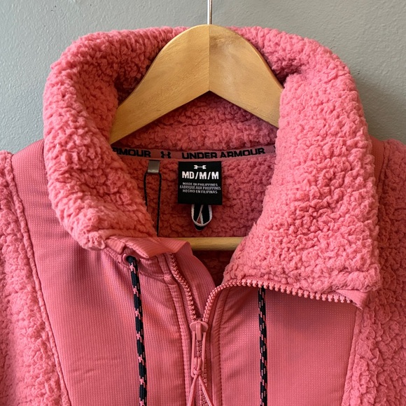 Under Armour Legacy Sherpa Full-Zip Jacket in Deco Rose, size Medium - Picture 2 of 8